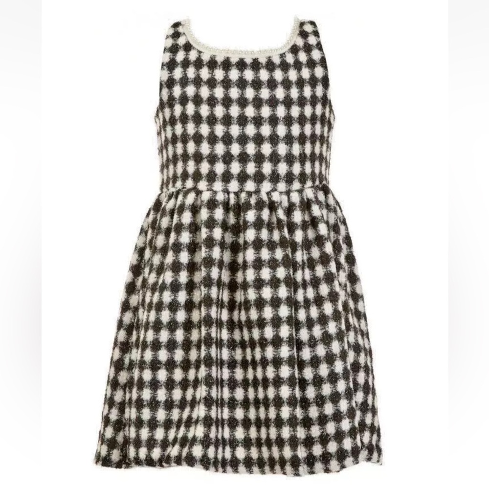 GB Girls Pearl Neck Black White Detail Formal Girls Size 12 Beauty NWT